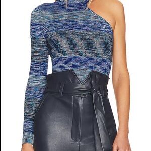 Bardot Blue Asymmetrical Blouse NWOT